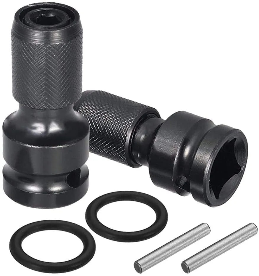 Hexagonal handle scaling bit holder with telescopic sleeve for 1/2 to 1/4 inch drive conversion