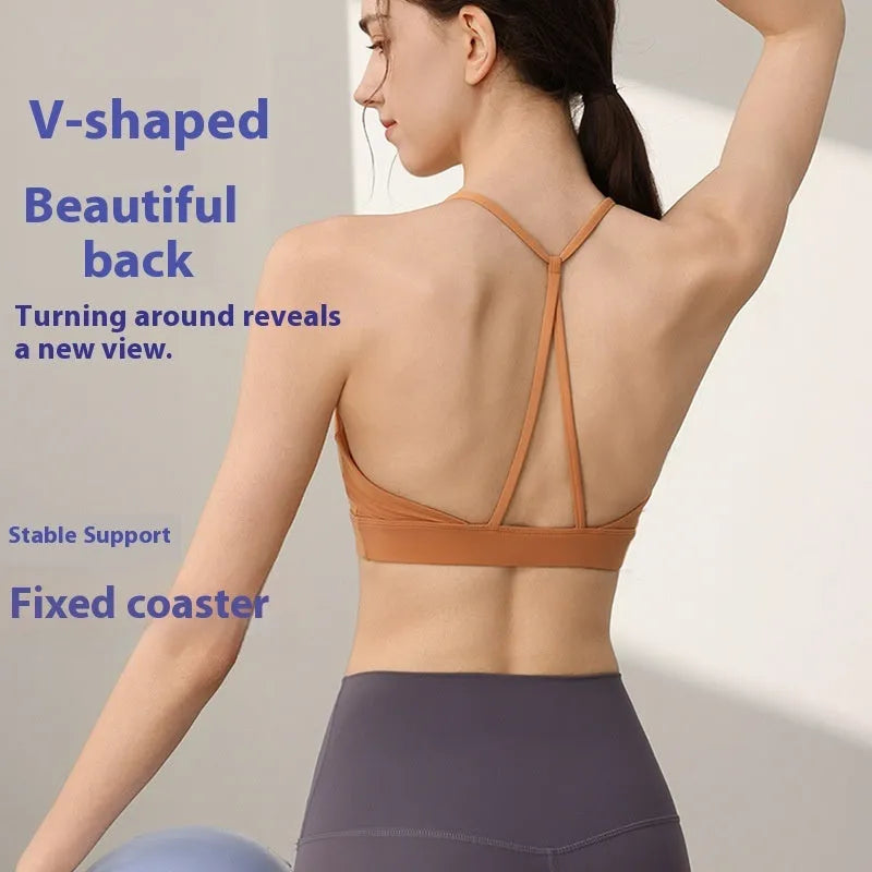 Women's nylon sports vest with double-shoulder straps in five colour options