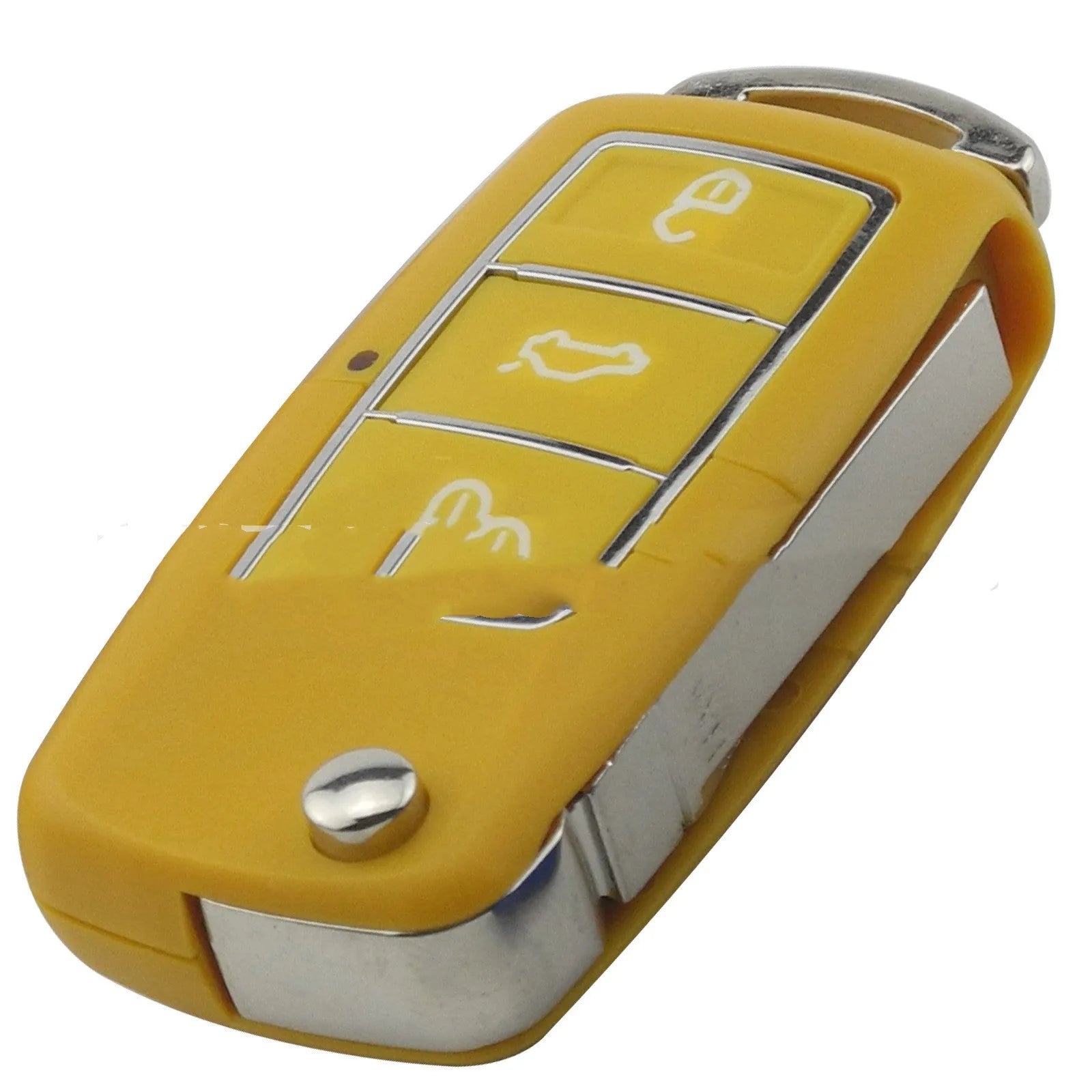 Volkswagen Jetta Golf replacement key shell in five colour options showing plastic housing with copper contacts