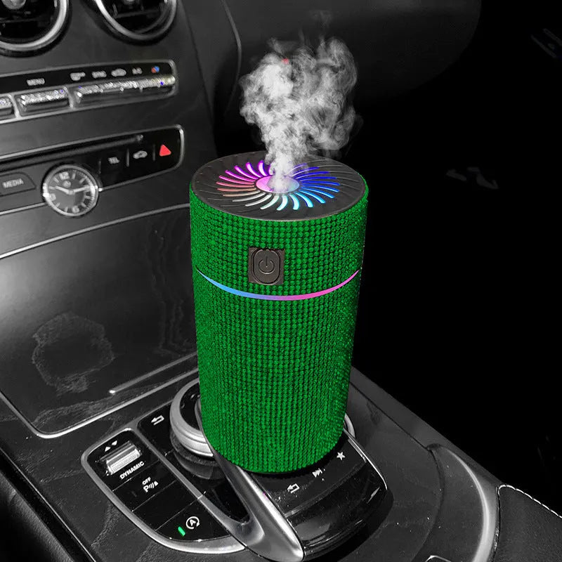 Compact car-mounted air purifier humidifier with USB cable in choice of seven colours