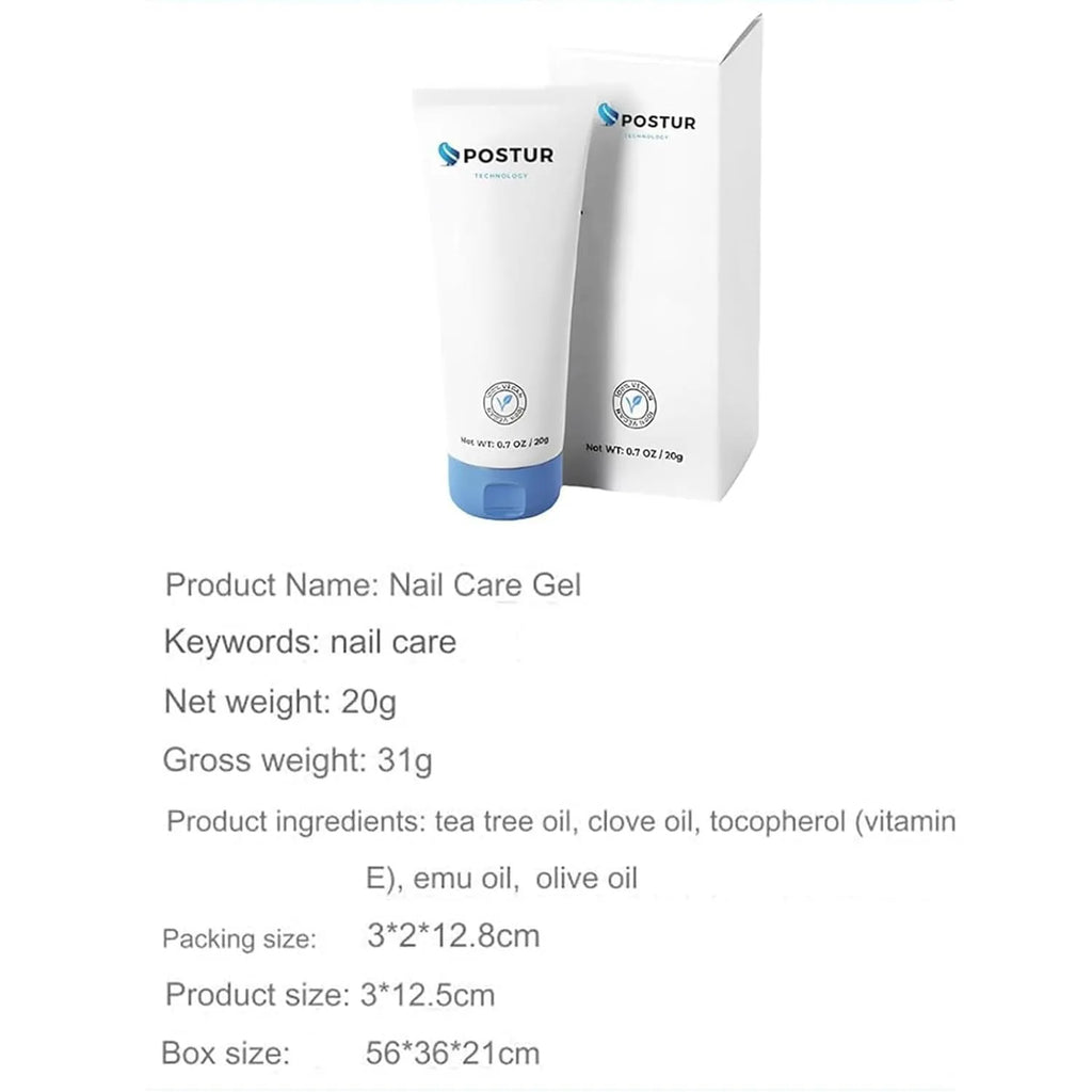 A single 20g pot of nail gel showing compact dimensions of 3cm by 2cm by 12.8cm.