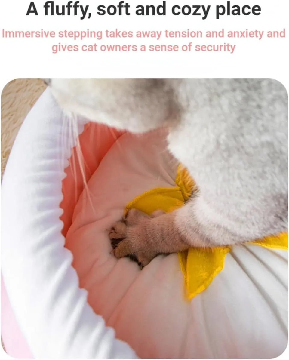 Honey pot shaped cat sofa bed with removable cushion in pink or yellow colours