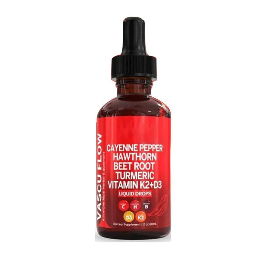60ml bottle of Vitamin D3 K2 Hawthorn Fruit supplement liquid drops with dropper