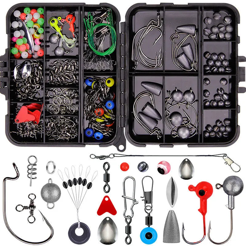 Weihe 257-piece fishing lure accessories set in ABS plastic organiser box for sea and rock fishing