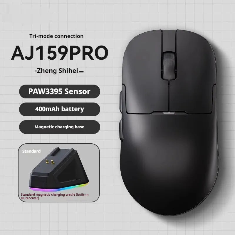 Wireless wired Bluetooth gaming mouse with PAW3395 sensor in multiple colour options