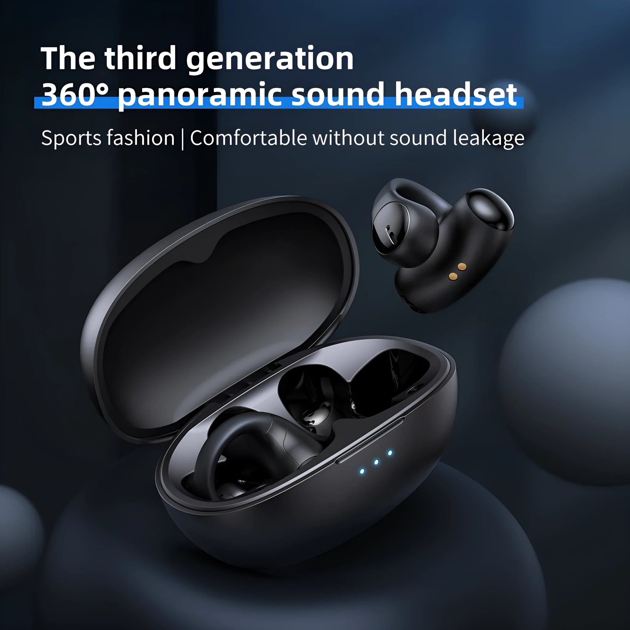 T306 black and white Bluetooth gaming headset with clip-on ear hook design
