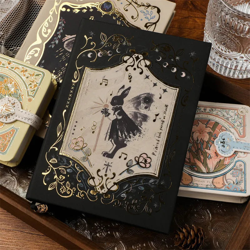 Retro art THALO gothic style A5 notebook with three cover design options
