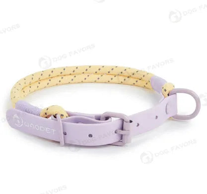 Solid colour PVC dog hand holding rope leash in dark red purple yellow or taoyao green, 120cm long.