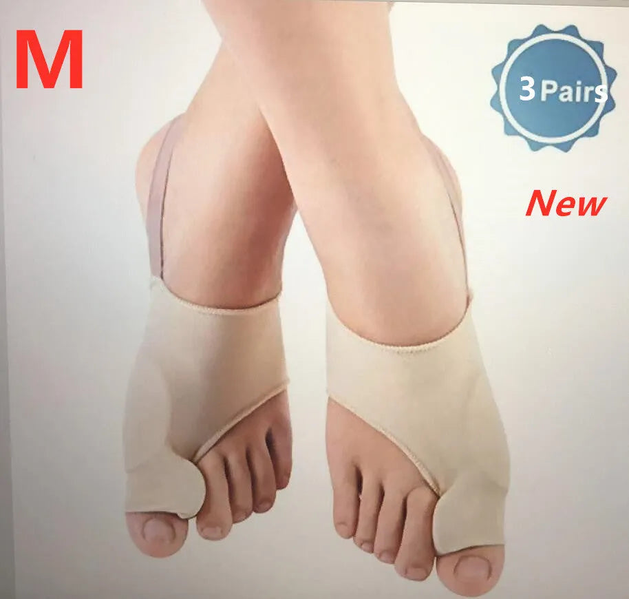 Corrective bunion socks with silicone gel pad and toe separator in three sizes