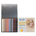 24-colour skin tone pencil set in iron tin with brush pot for portrait drawing