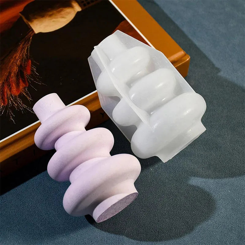Three layer circle vase silicone mould for decorative baking and craft ornaments