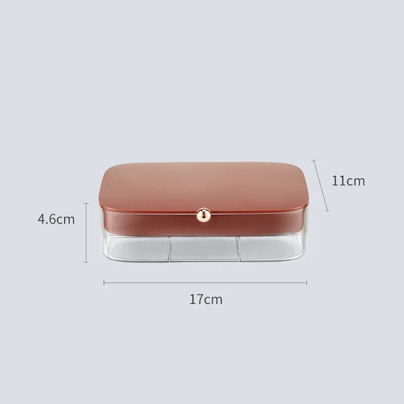 Modern minimalist jewellery storage box in green colour with multiple compartments