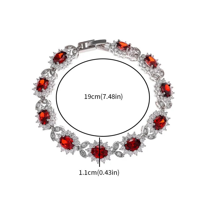 Women's electroplated alloy bracelet with inlaid zircon detailing in multiple colour options