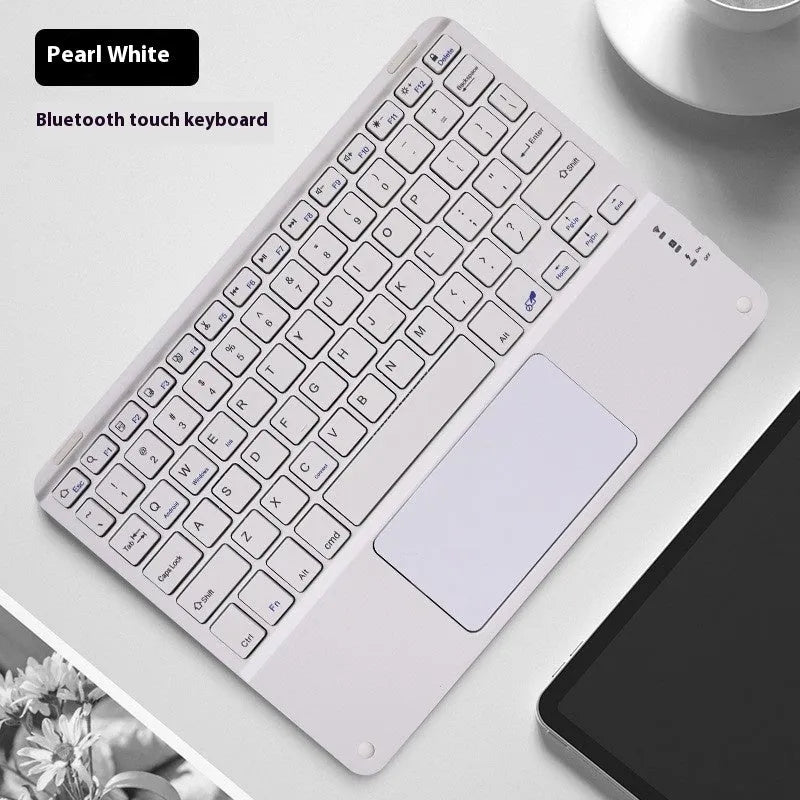 Square Hat Touch Bluetooth wireless charging keyboard showing full-colour illuminated keys on a black background.