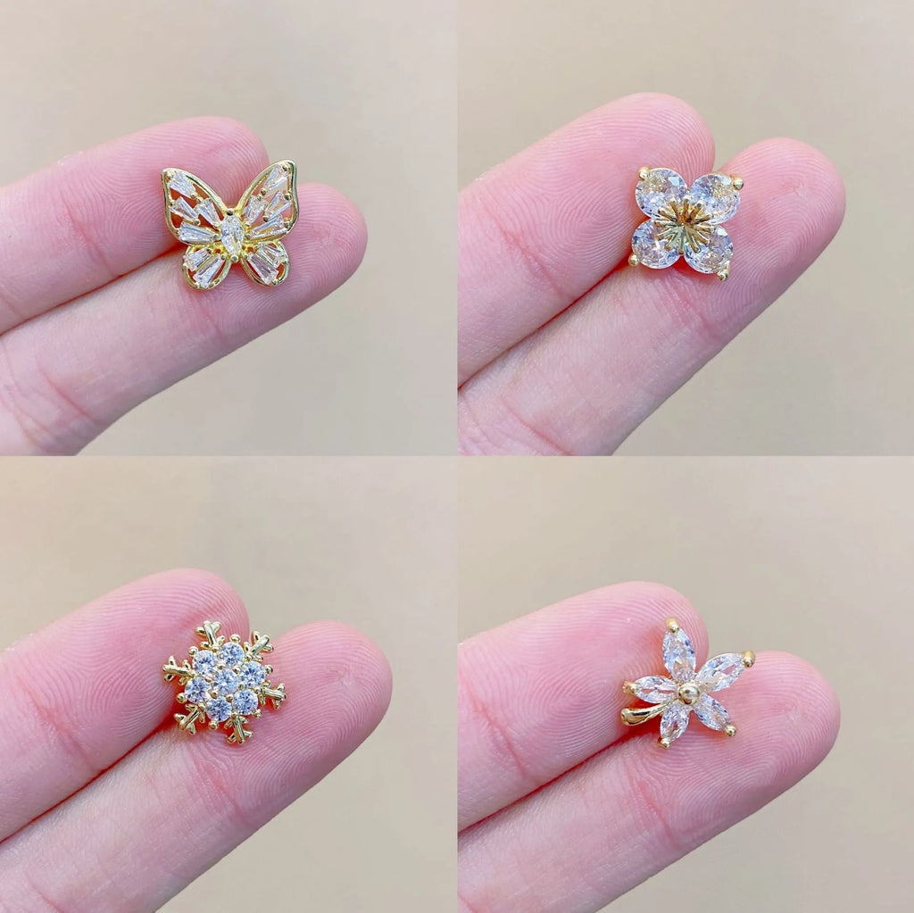 Copper geometric decorative brooch for women's clothing in six electroplated colour variations