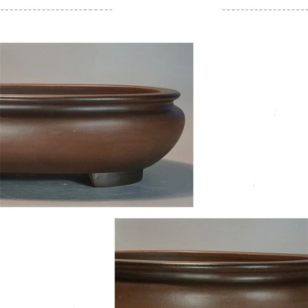 Purple clay handmade ceramic desktop flowerpot measuring 58x47x18 cm for indoor office and home use