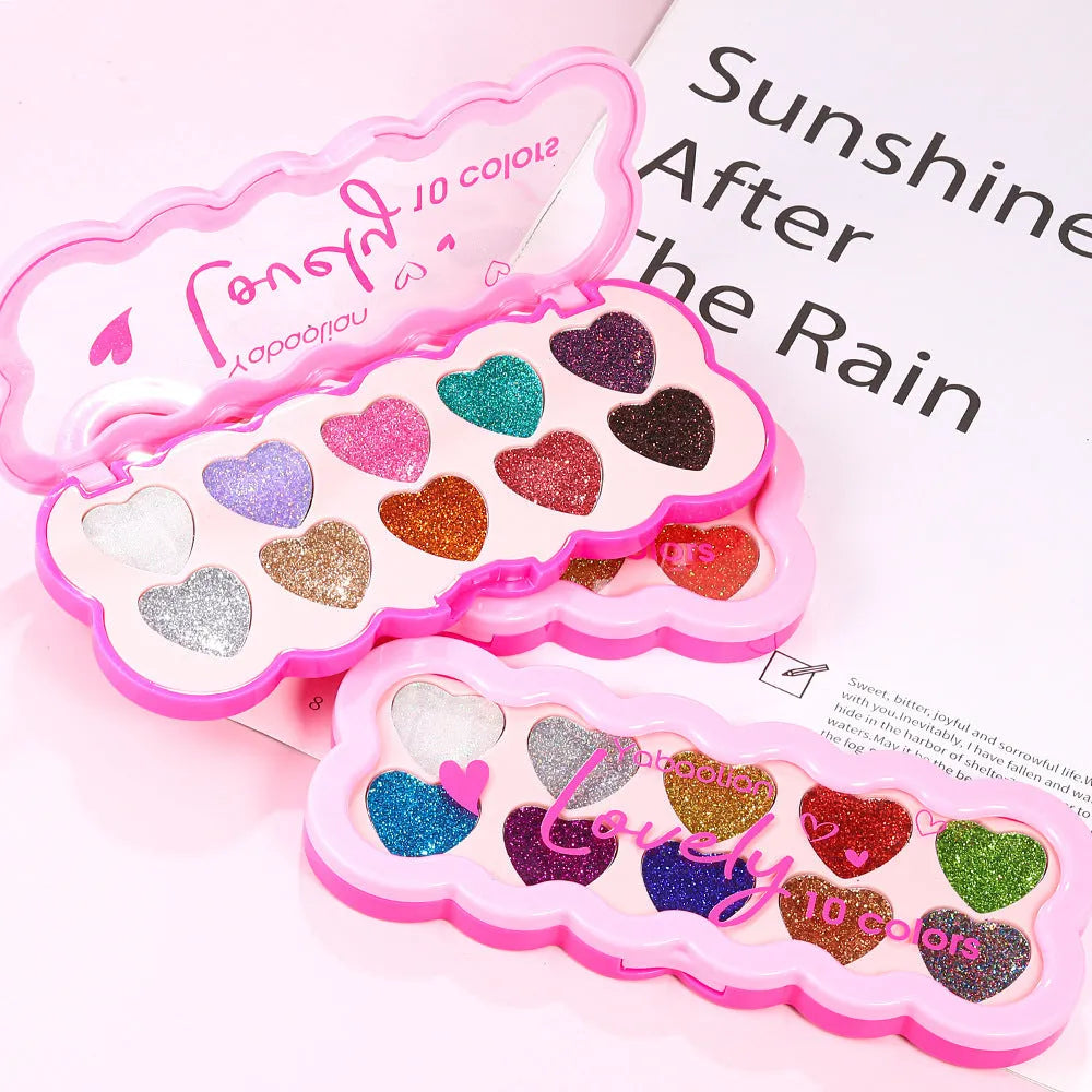 Ten-colour pearlescent eye shadow palette for punk and festival makeup styles