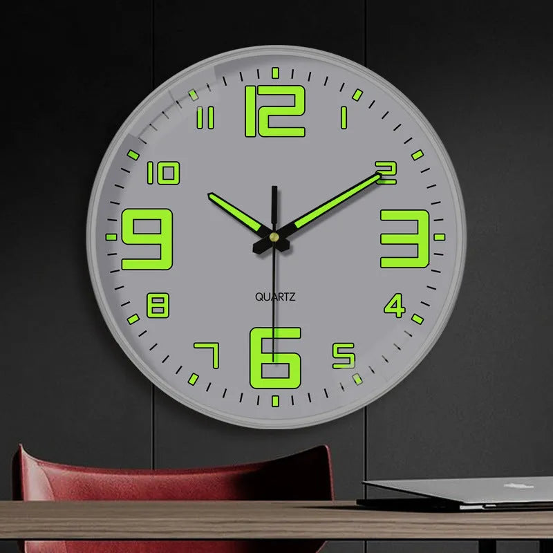 20cm luminous wall clock with modern design in plastic construction