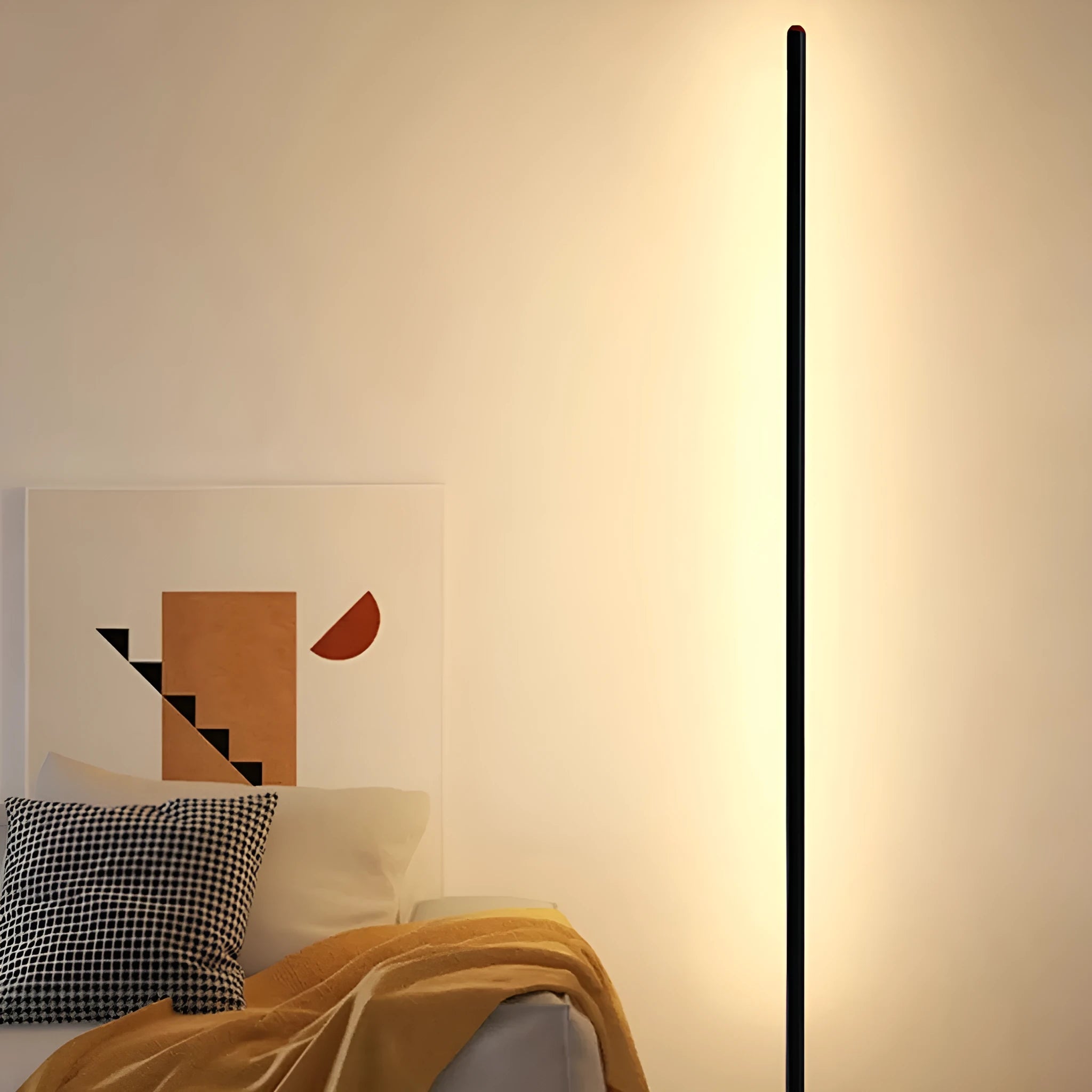 Vertical aluminium alloy floor lamp with LED light in modern minimalist style