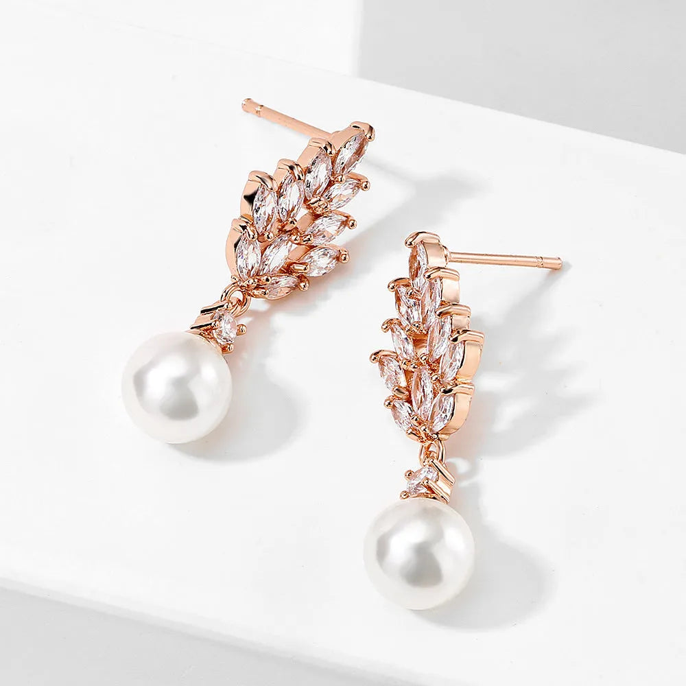 Geometric flower earrings with micro inlaid zircon detailing in three plating colours