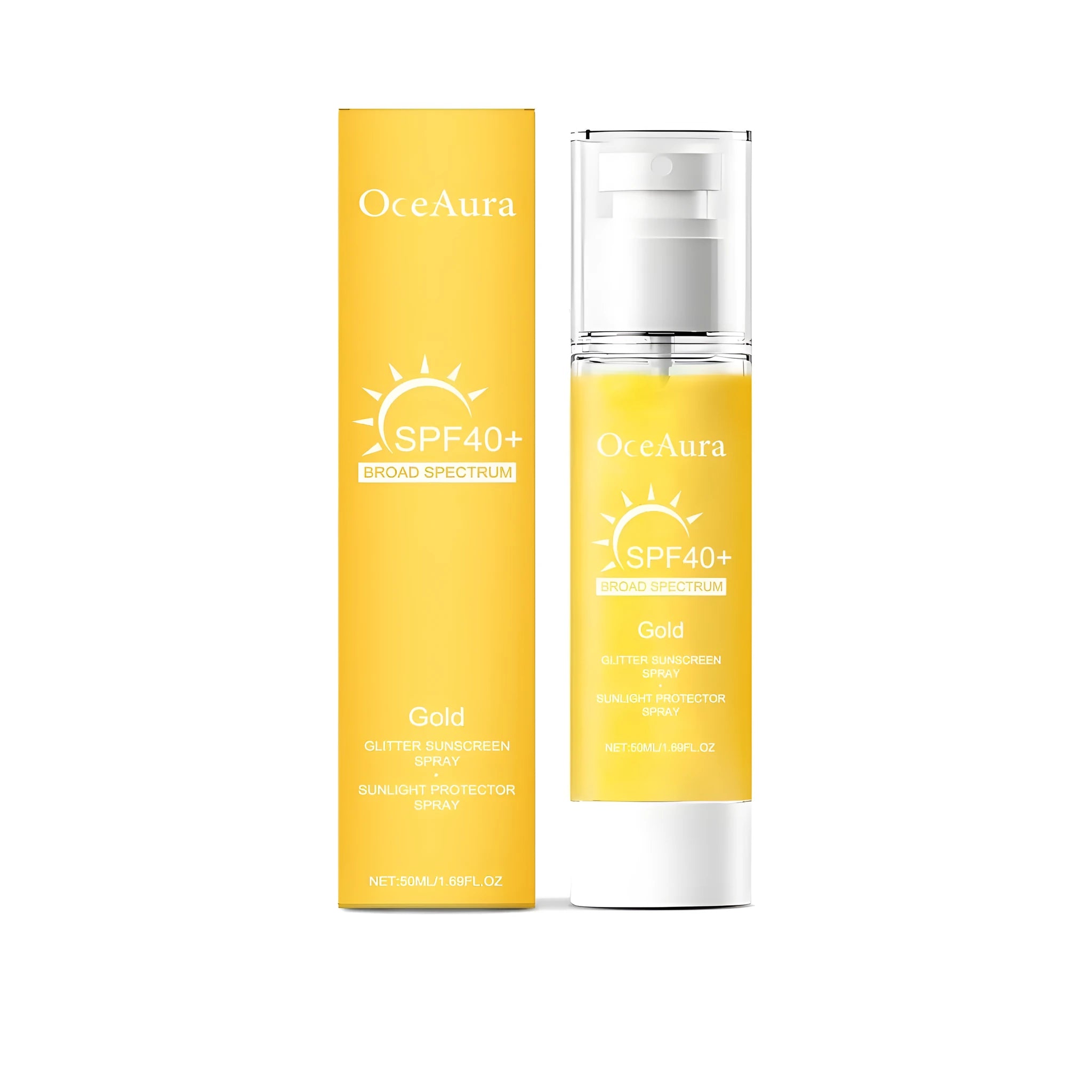 Shiny Sunscreen Spray 50ml bottle with titanium dioxide mineral protection and avocado oil
