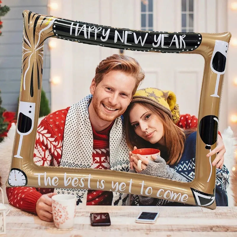 Christmas inflatable photo frame PVC prop for festive photography and youth entertainment