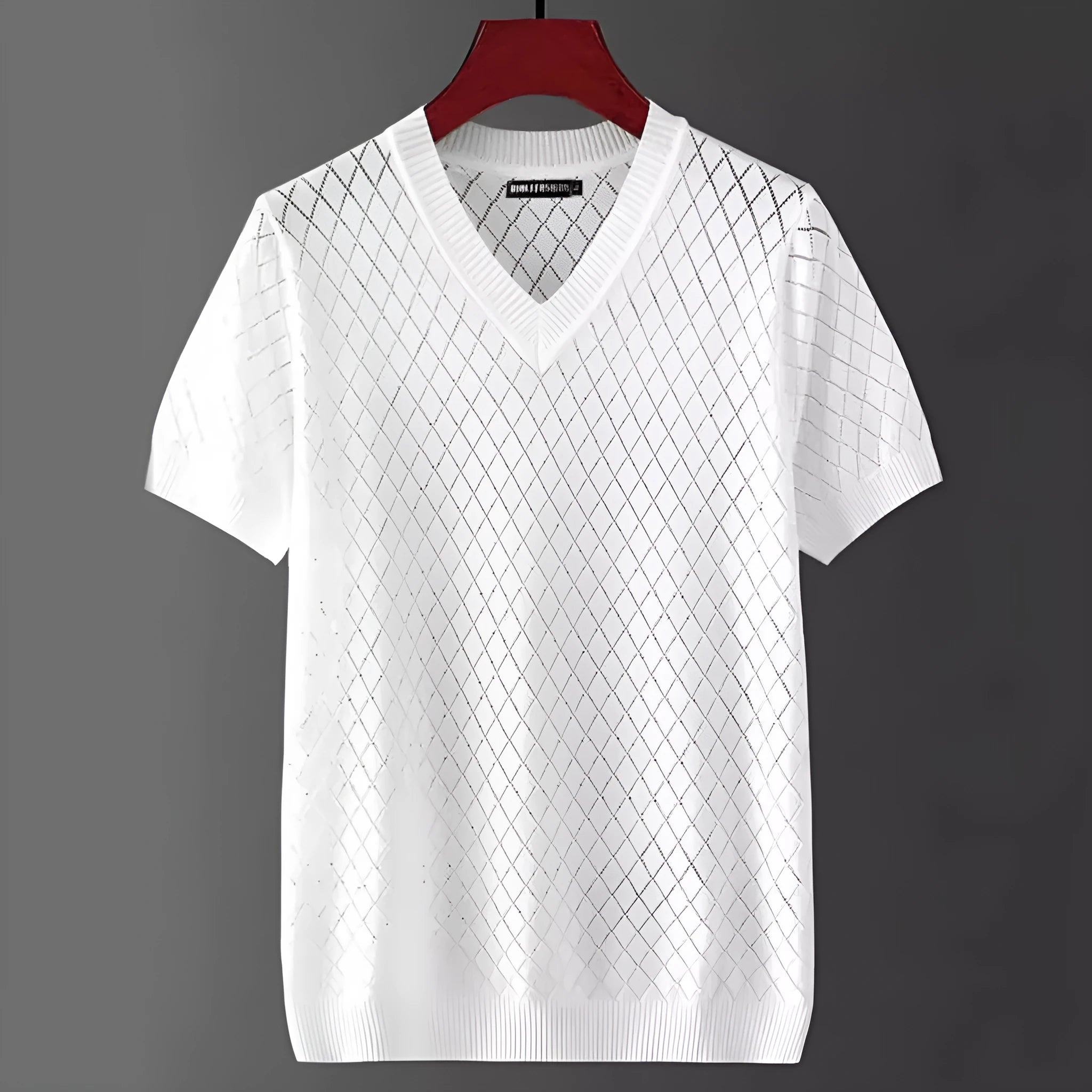 Men's black and white V-neck and round neck t-shirts in Korean style chemical fibre blend fabric