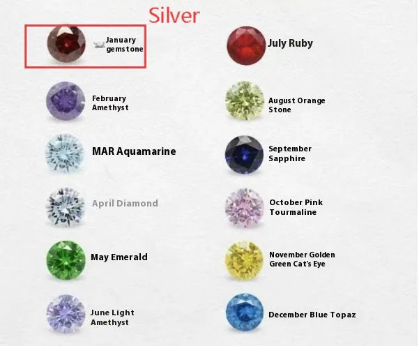 Zircon birthstone necklace with titanium steel chain and month pendant