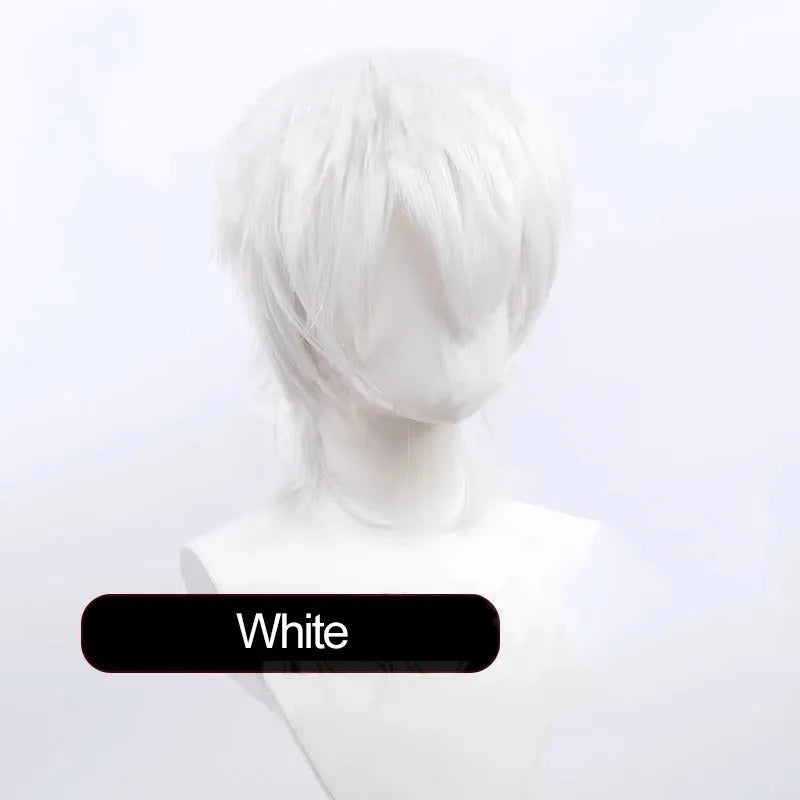 Short hair cosplay wig for men with anti-curling construction in various colour options