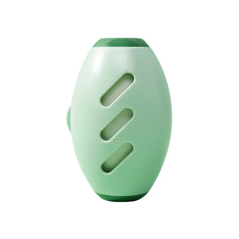 Green and white reusable gel lint roller ball for pet hair removal from clothes and furniture