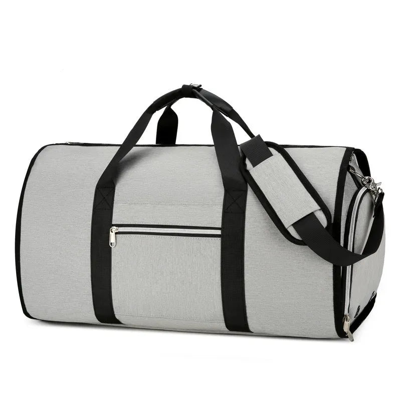 Oxford cloth business leisure sports holdall with dry-wet separation compartment in grey colour