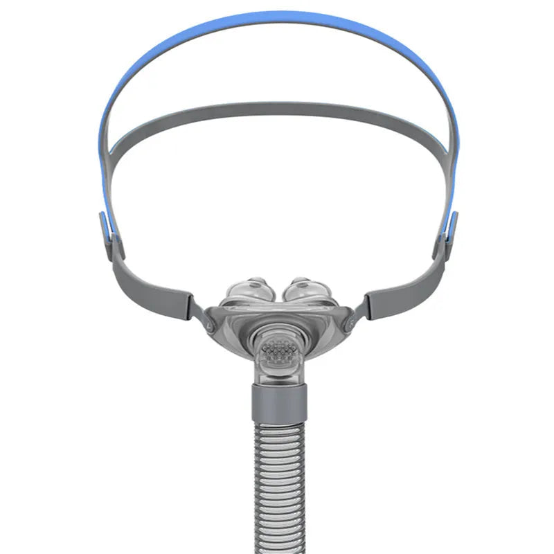 Ventilator nasal pillow mask with silicone cushion and thickened adjustable headband for CPAP therapy
