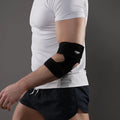 Black adjustable sports elbow guard for basketball, training, and outdoor activities