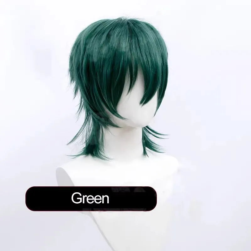 Short hair cosplay wig for men with anti-curling construction in various colour options