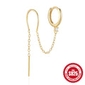 S925 sterling silver earrings with diamond flower tassel chain design and golden electroplated finish