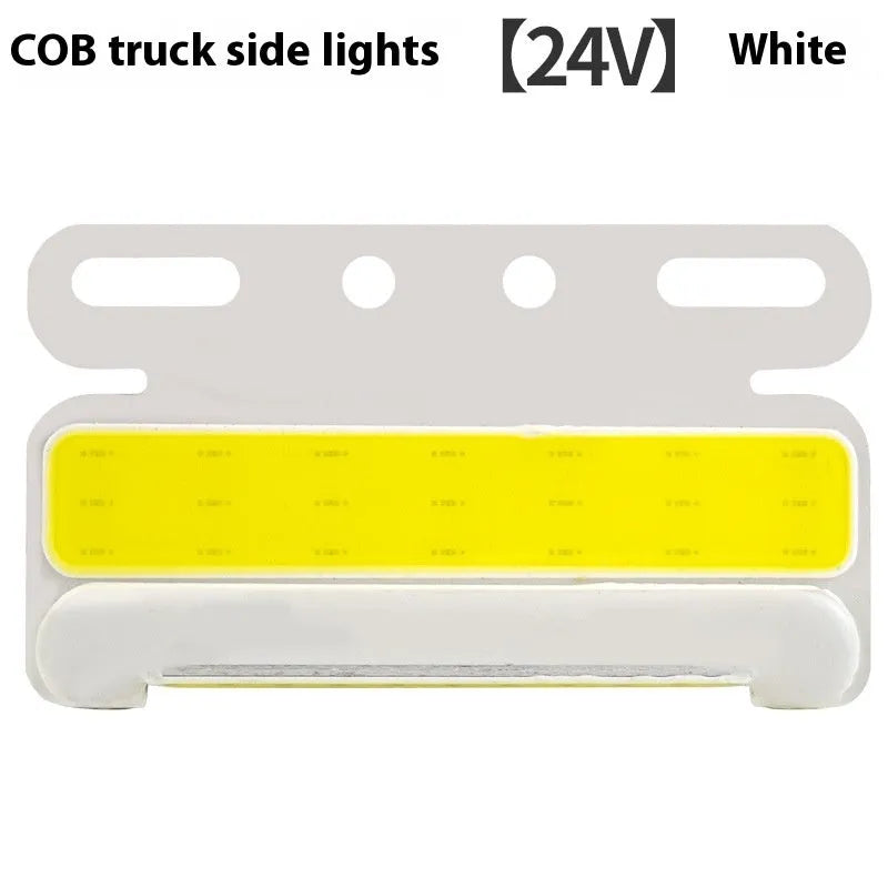 12V 24V aluminium alloy waterproof COB LED truck side light and grounded tyre marker in multiple colours.