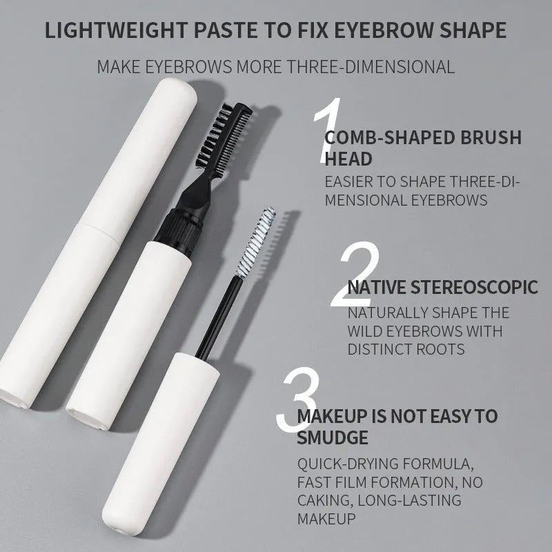 Eyebrow styling brush with pink or white handle for natural wild eyebrow shaping