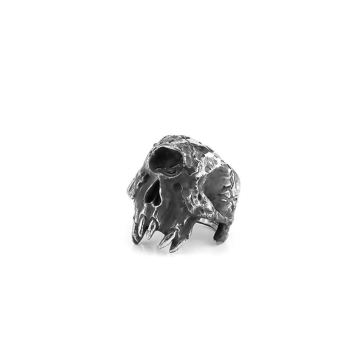 Alloy skull ring for men in punk hip hop style with electroplated finish
