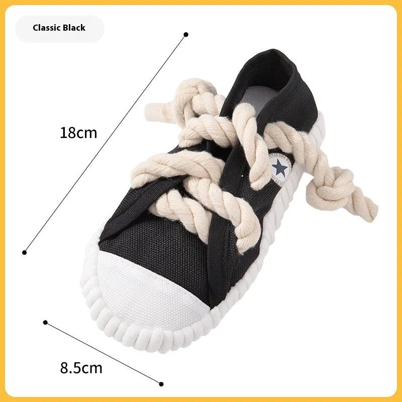 Plastic dog sound slippers chew toy in yellow, black, or blue with squeaker and textured bends