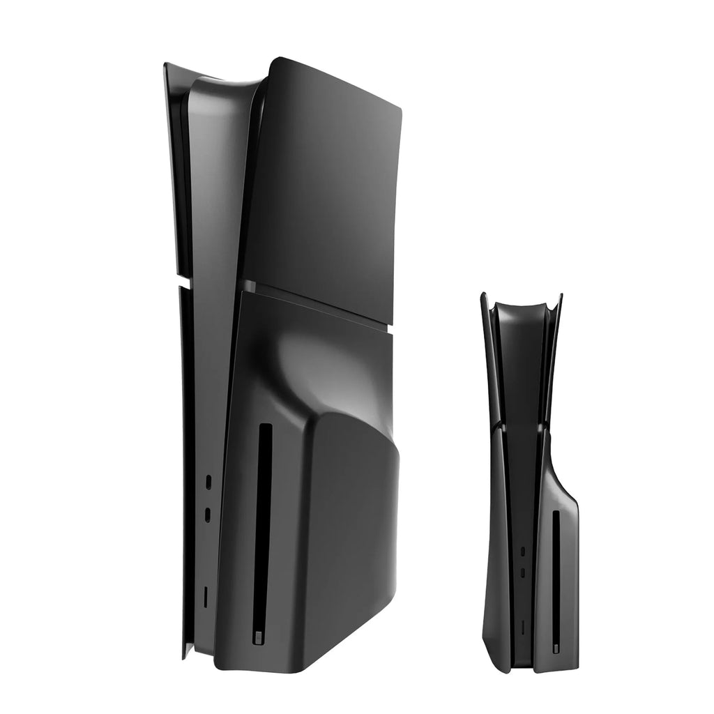 PS5 Slim protective replacement shell in ABS plastic with snap-on design showing front and side sections