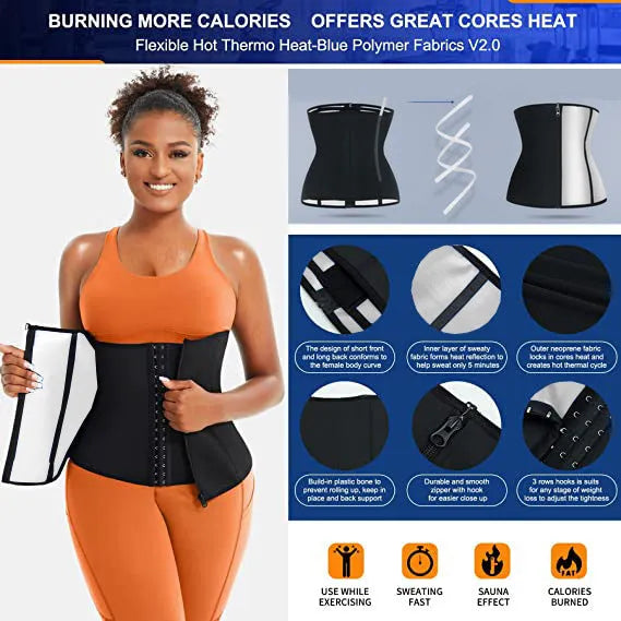 Adjustable neoprene waist shaping belt in blue or silver for abdominal support