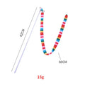 Cat wand toy with polycarbonate pole and long plush strip in vivid colours for interactive feline play