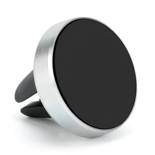 Magnetic car air vent mobile phone holder in rose gold, gold, black, red, or silver.