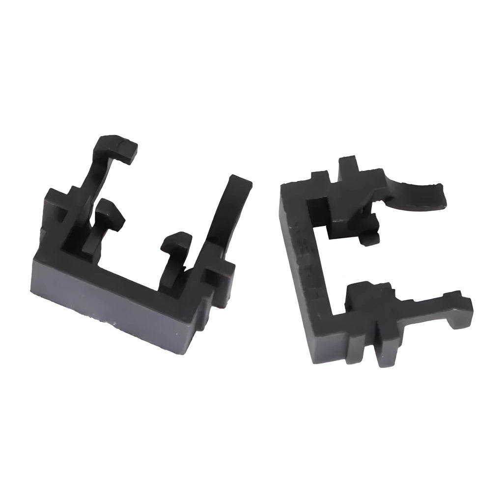 Black plastic Ford LED headlight adapter for H1 halogen to LED conversion