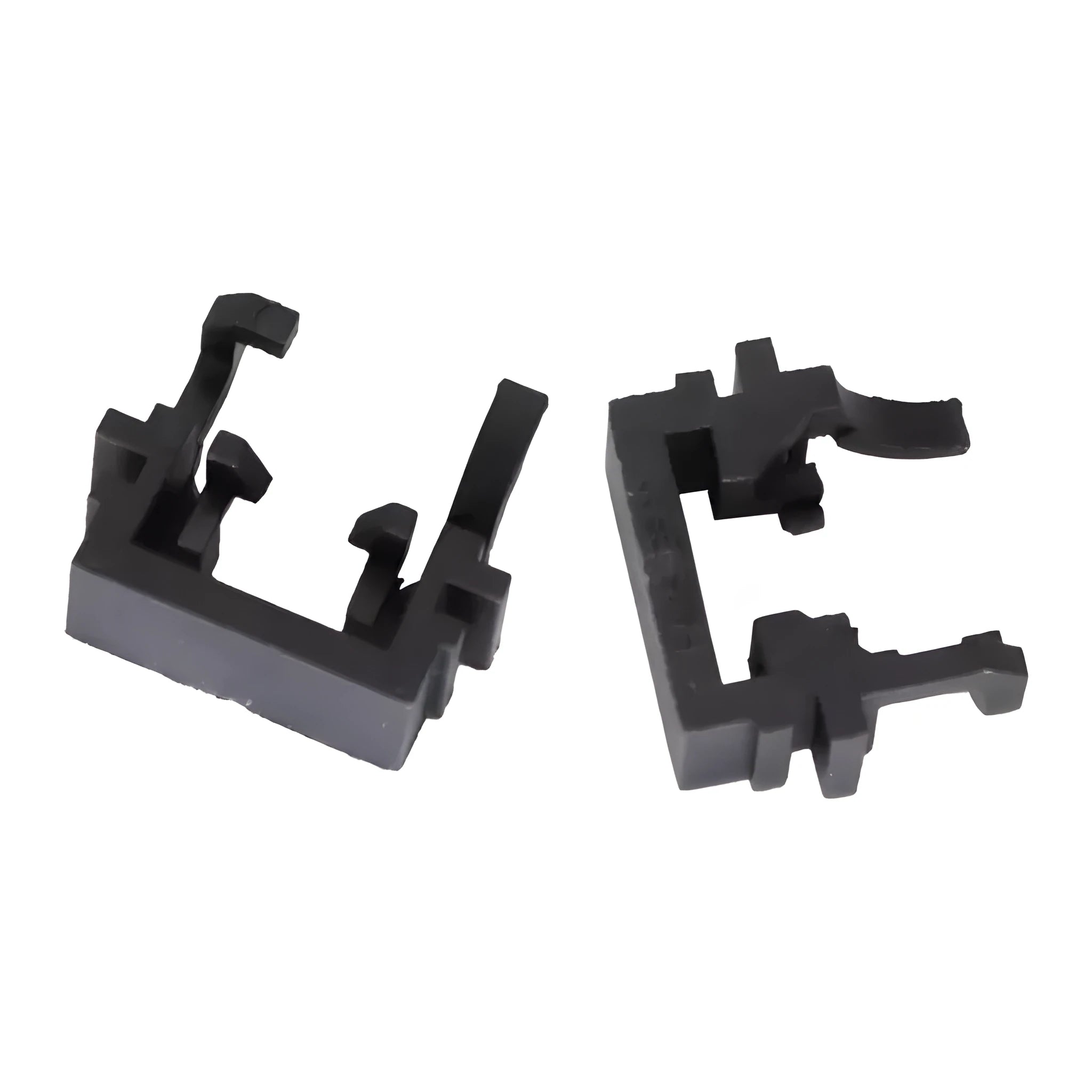 Black plastic Ford LED headlight adapter for H1 halogen to LED conversion