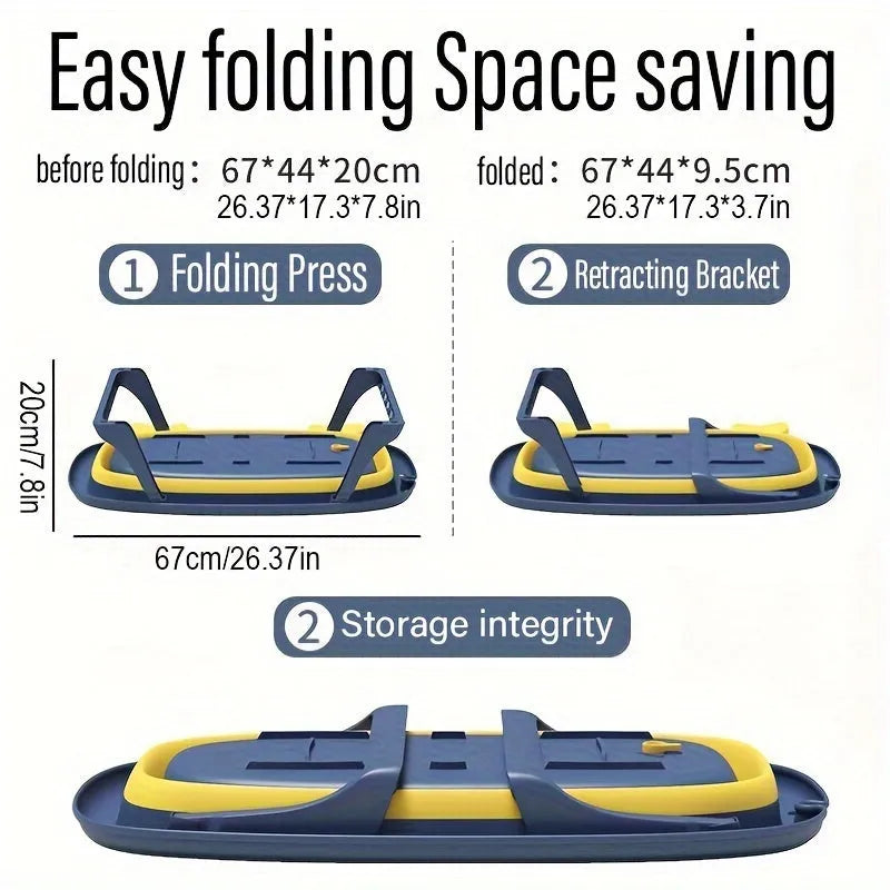 Blue foldable portable pet bathing tub for small dogs and cats