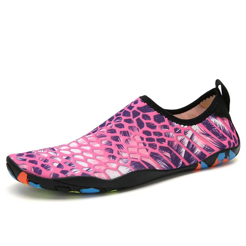 Beach wading shoes with Lycra fabric upper and EVA midsole in multiple colour options