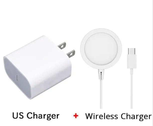 MagSafe-compatible magnetic wireless charger in metal casing for iPhone 12 and 13 series