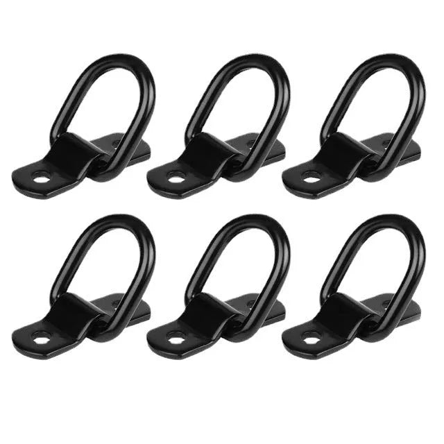 Galvanised carbon steel floor hook with pull ring for truck bed cargo securing