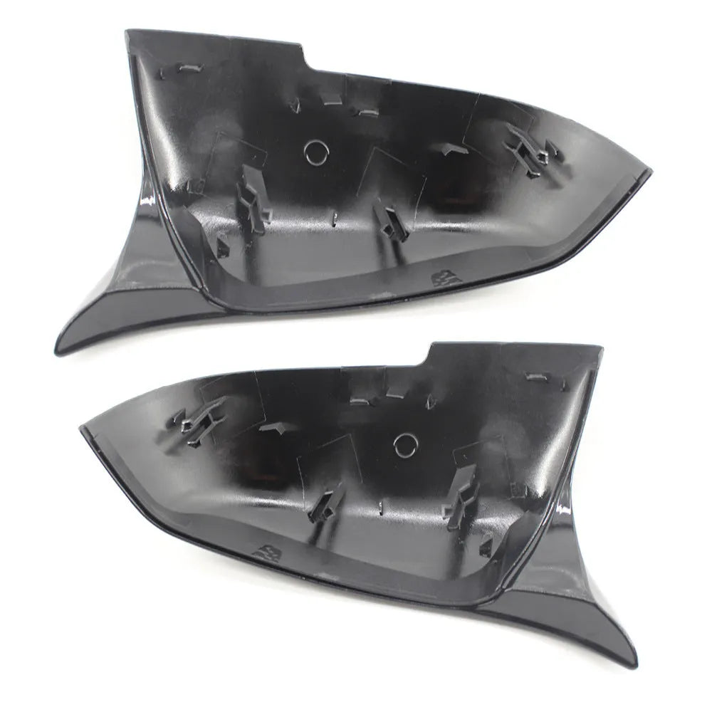 Pair of paint bright black modified horn rearview mirror shells for BMW 3 Series 4 Series F30 F32